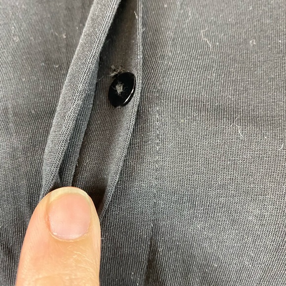 Eileen Fisher Black button down tunic top - Picture 6 of 8